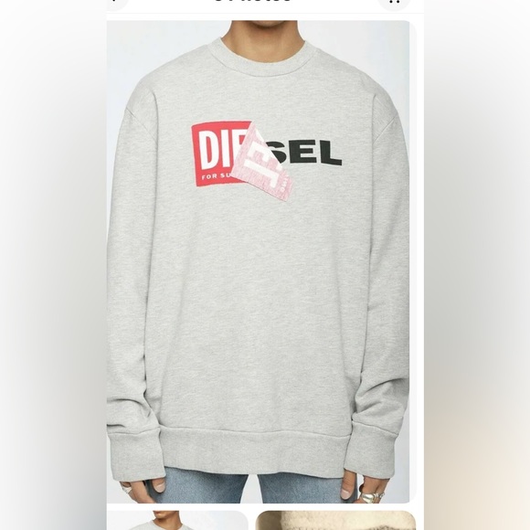 Diesel Other - Diesel Men's-Samy Felpa Grey Marl Crew-neck Sweatshirt with Double Logo